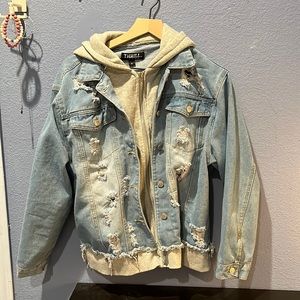 Oversized jean jacket punk style